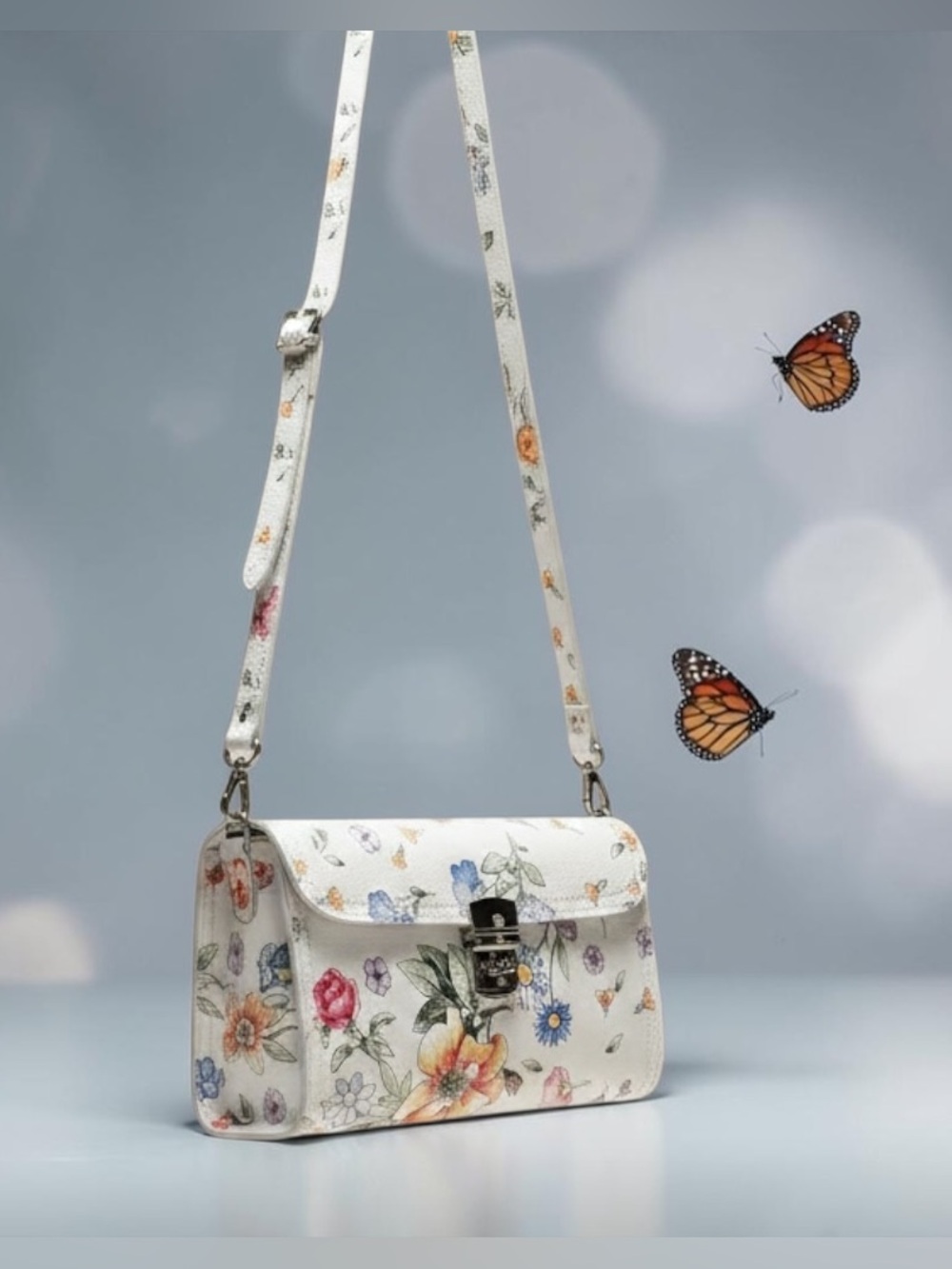 ✨ NWOT Authentic Italian Handmade Floral Leather Crossbody Bag ✨